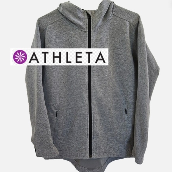 Athleta Grey zip up hoodie jacket , M,   CB2454 - Picture 1 of 5